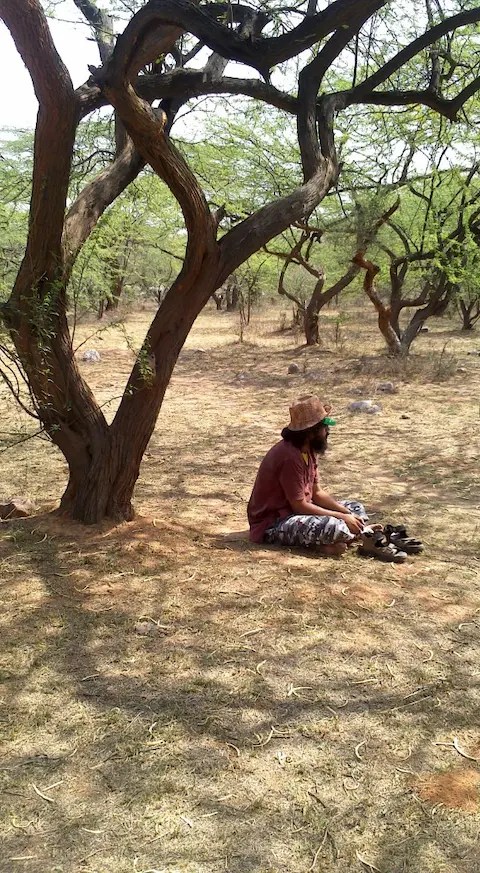 A volunteer at Asola Bhati Wildlife Sanctuary Delhi