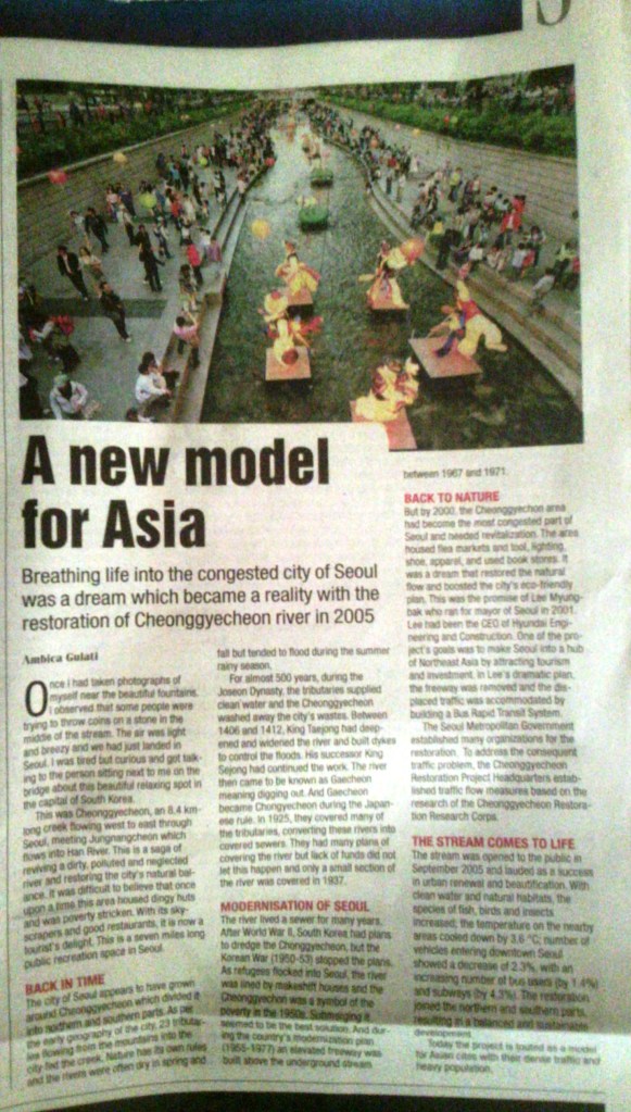 restoration of Cheonggyecheon in 2005