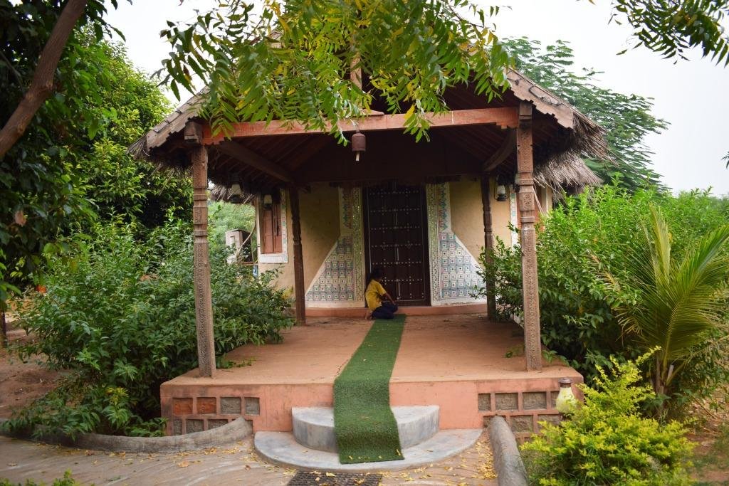 A model village set-up attracts guests and gives information on the rural life in Gujarat