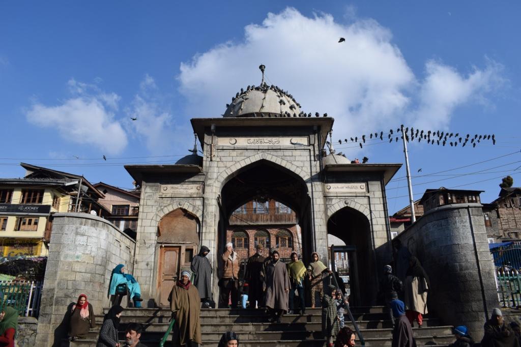 Sunday outside the oldest mosque in Srinagar, Kashmir, India