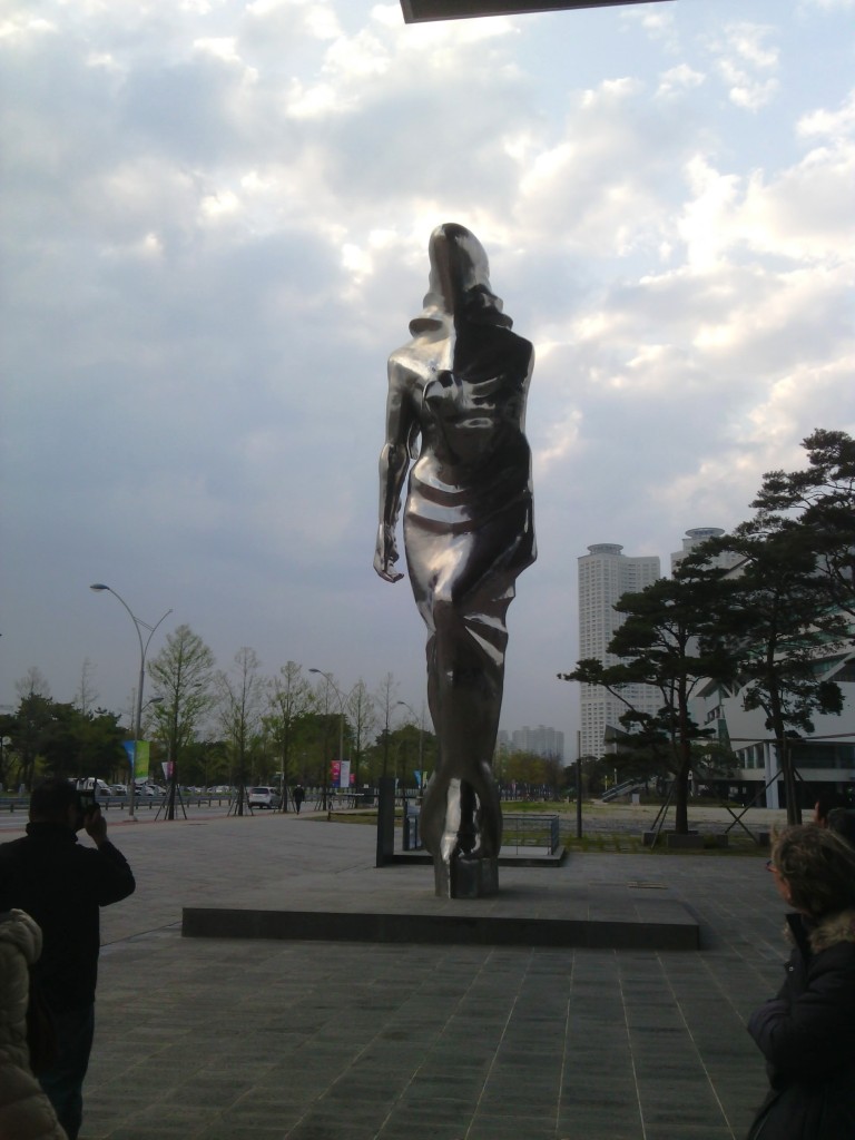  bronze sculpture of the ladybird outside Busan’s International Cinema Centre, South Korea