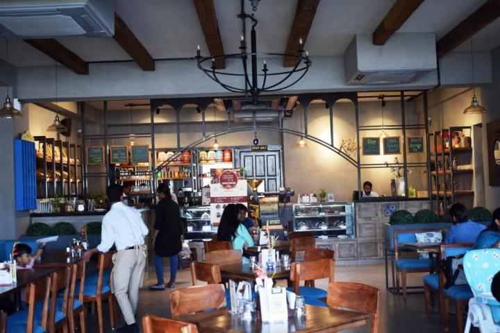 Interiors of Rustic restaurant, Jaipur, Rajasthan, India