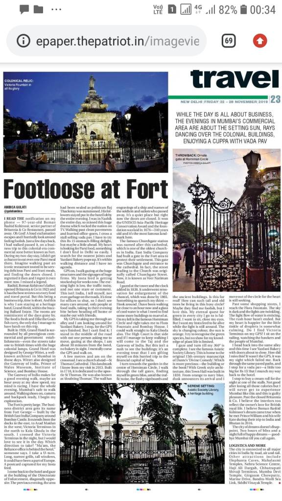 Mumbai in Patriot newspaper