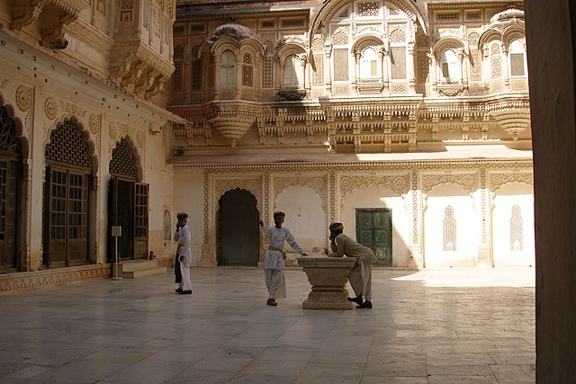 Inside a courtyard, Mehrangarh Fort, Jodhpur, Rajasthan, India; By © Vyacheslav Argenberg