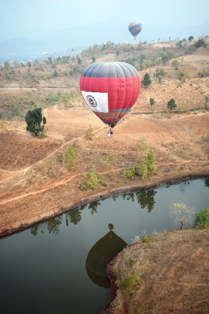 Hot air ballooning in Mandu, Madhya Pradesh, India