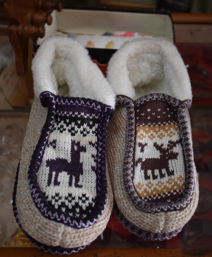 Tibetan shoes at shops insideMindrolling Monastery, Dehradun, Uttarakhand, India