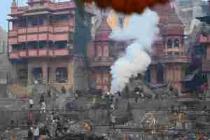 Manikarnika ghat, burning ghat, Varanasi,Uttar Pradesh, India