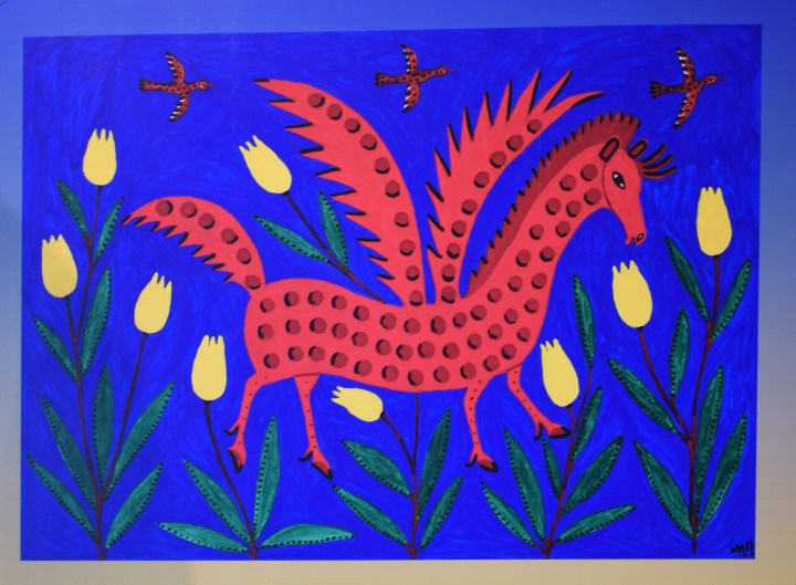 Winged Horse by Ukrainian artist Maria Prymachenko (1908-1997) 