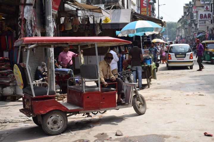 E-rickshaw in Paharganj, Old Delhi, India