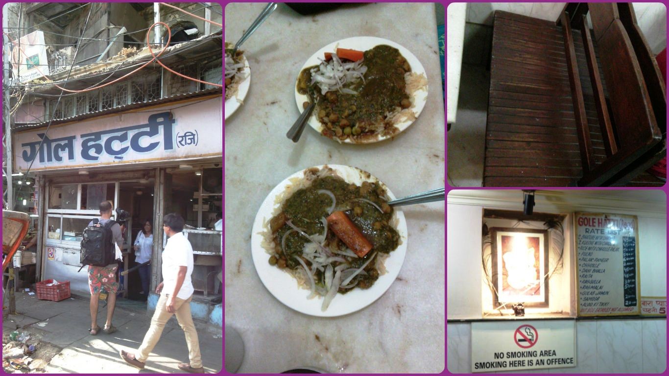 Gole di Hatti, palak chawal, Old Delhi, India