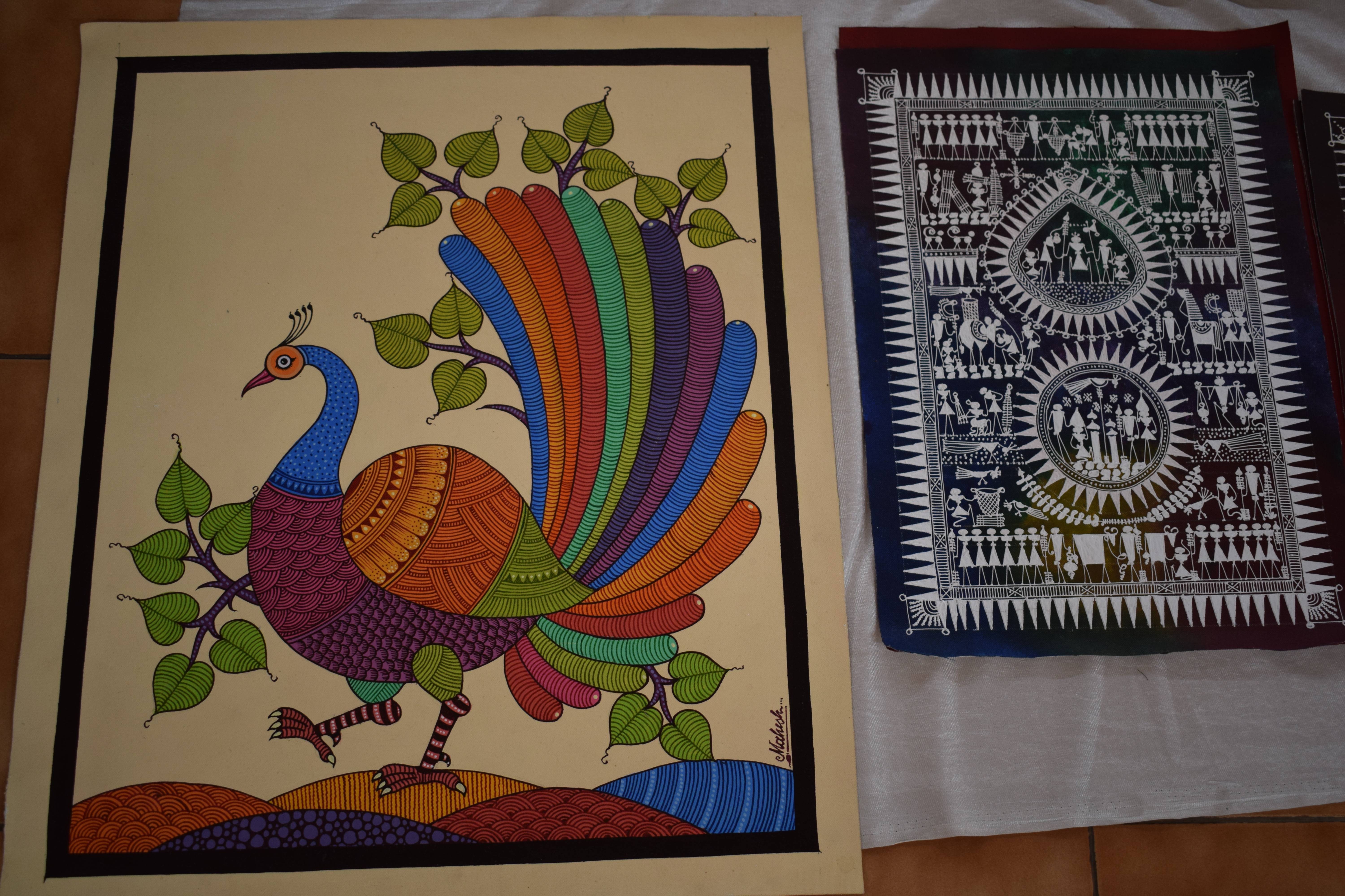 Tribal paintings, Odisha State Tribal Museum, Bhubaneswar, Odisha, India