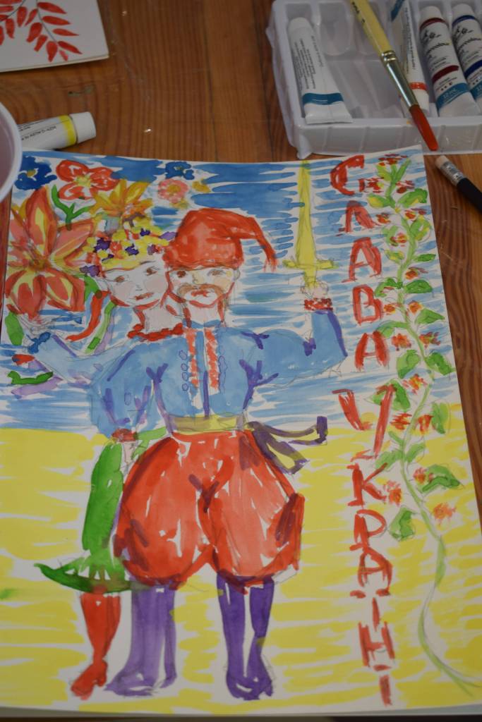 A happy couple from Ukraine painted by Olga Syrovatko