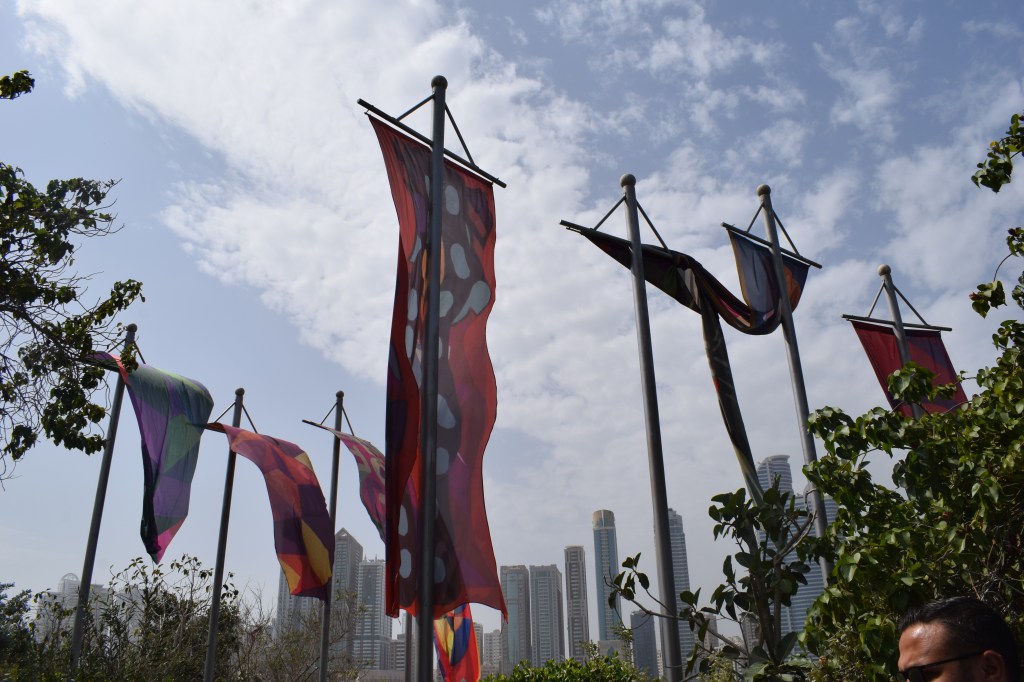 FLAGS ON AL NOOR ISLAND, SHARJAH, UAE