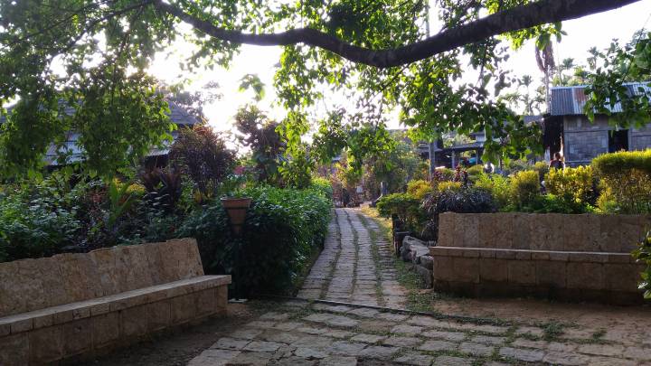 Clean, serene garden in Mawlynnong, cleanest village in Asia, Meghalaya, India