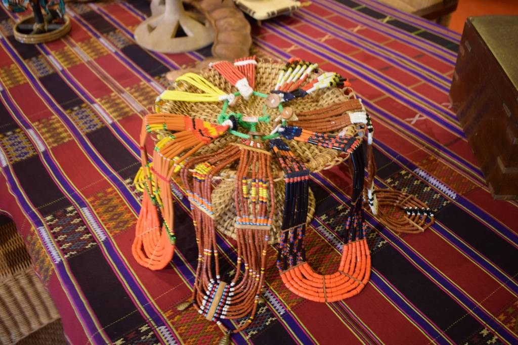 Handcrafted bead necklace in Ri Kynjai resort near Shillong, Meghalaya, India