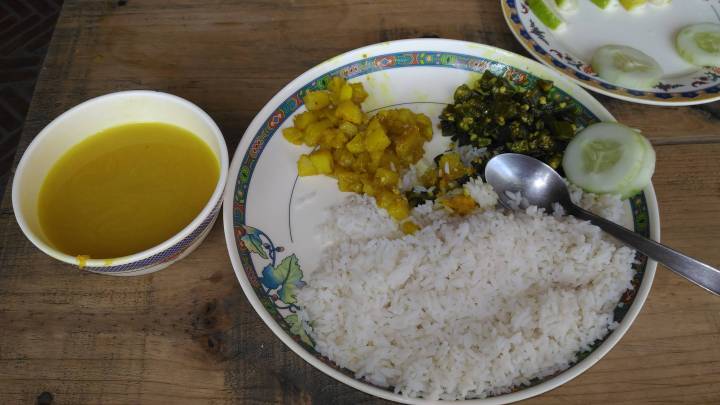 Organic home-cooked meal at Mawlynnong, Meghalaya, India
