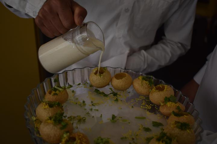 Golgappa served at Gaj Kesari, Bikaner, Rajasthan, India