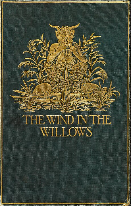 The cover art for the first edition release of The Wind in the Willows, photo by By W. Graham Robertson/Kenneth Grahame, commons.wikimedia