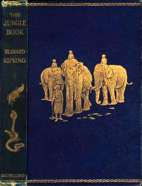 Cover of the first edition of The Jungle Book,  Illustrated by John Lockwood Kipling 