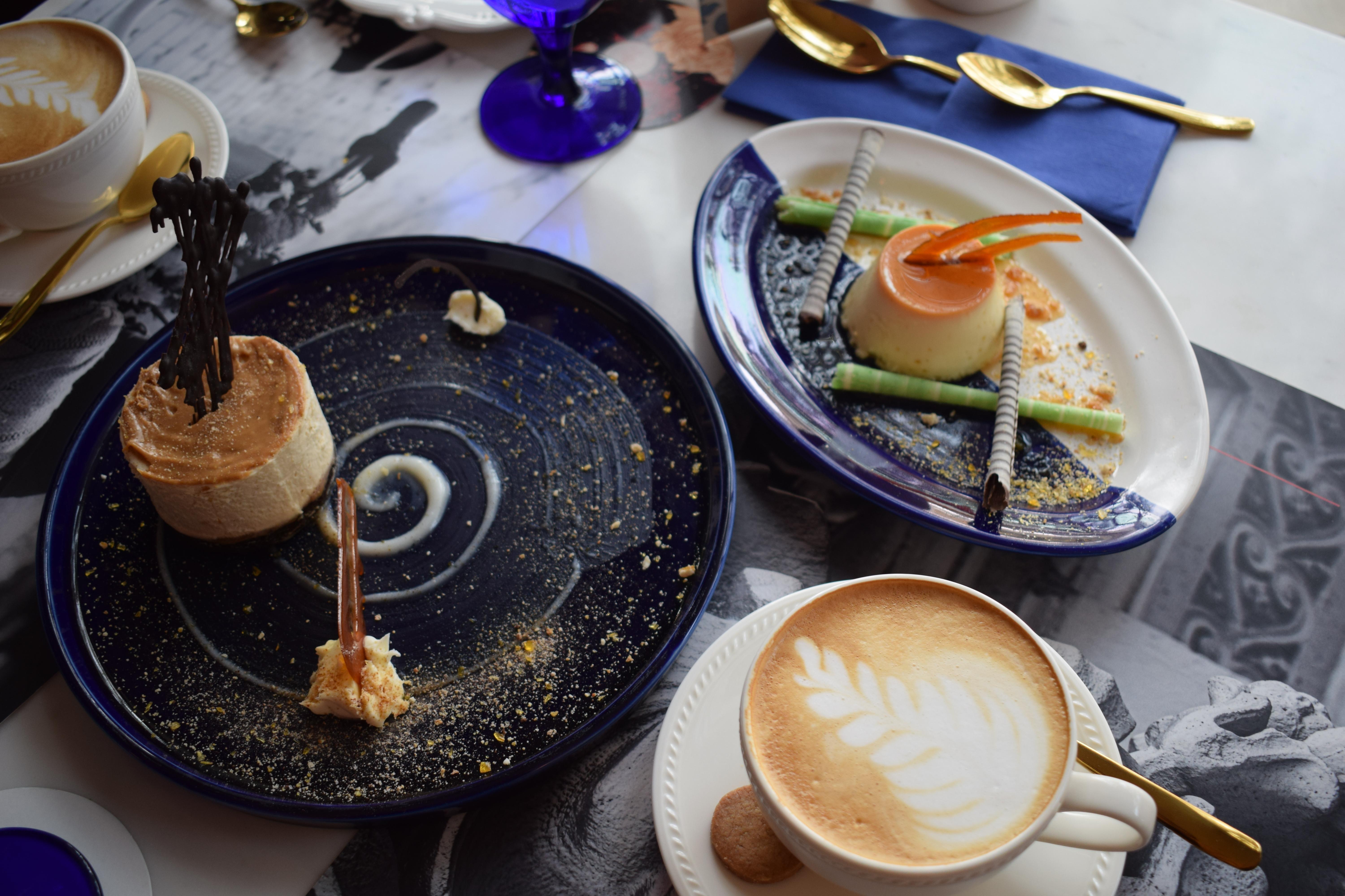 Coffee and desserts at Beyond Designs Bistro, MG Road, Delhi, India