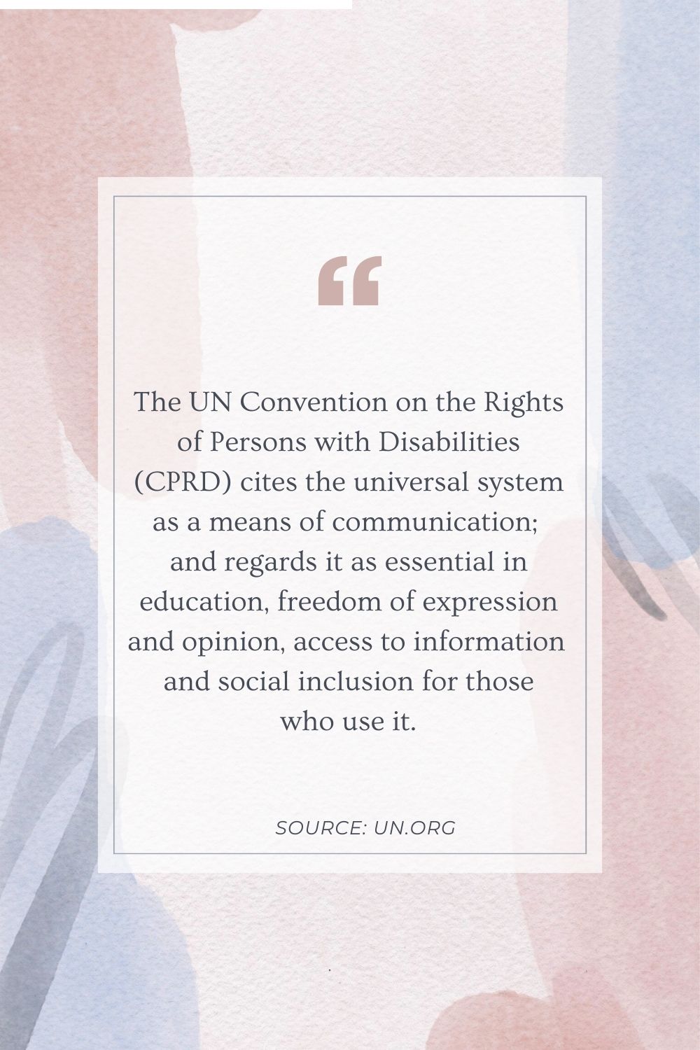 The Convention on the Rights of Persons with Disabilities, adopted in 2006,