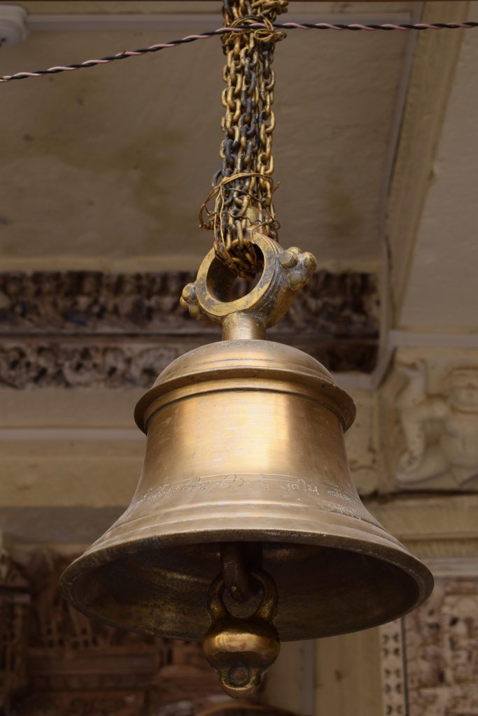 Bells on entrance of Shiva temple, Khajuraho, Madhya Pradesh, India