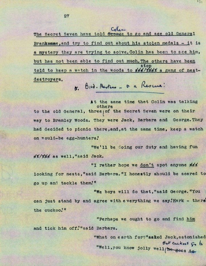 A typewritten part of Enid's manuscript