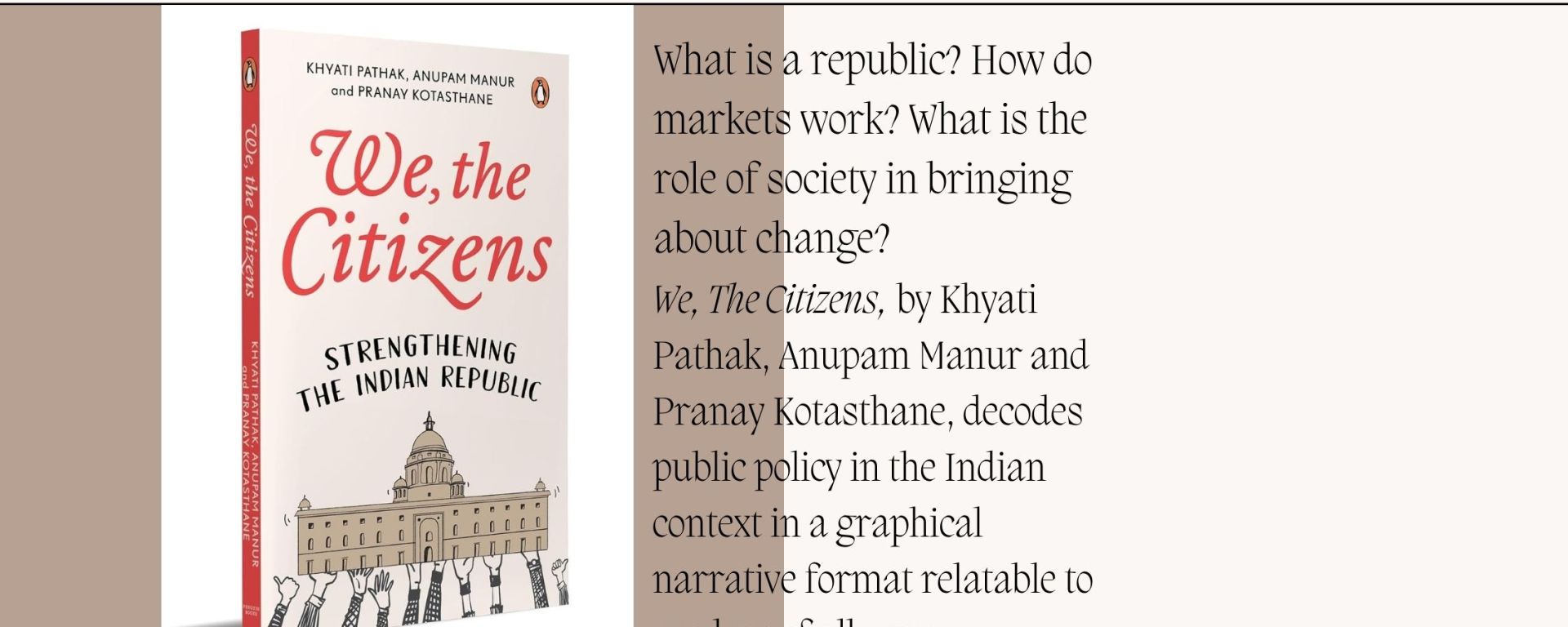 Blog banner of We, The Citizens by Khyati Pathak, Anupam Manur, Pranay Kotasthane