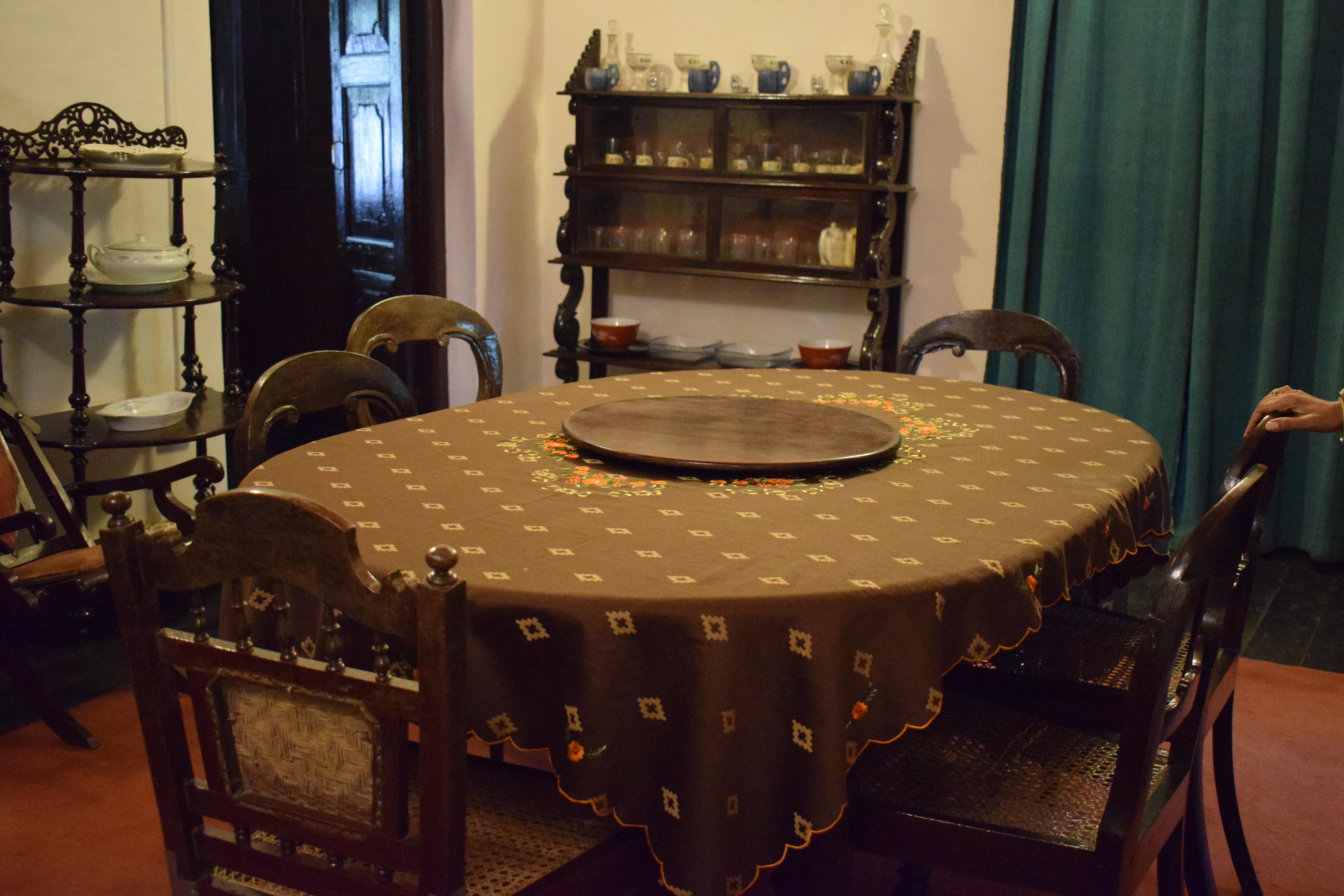 Jim Corbett's dining table at Gurney House, Nainital, Uttarakhand, India