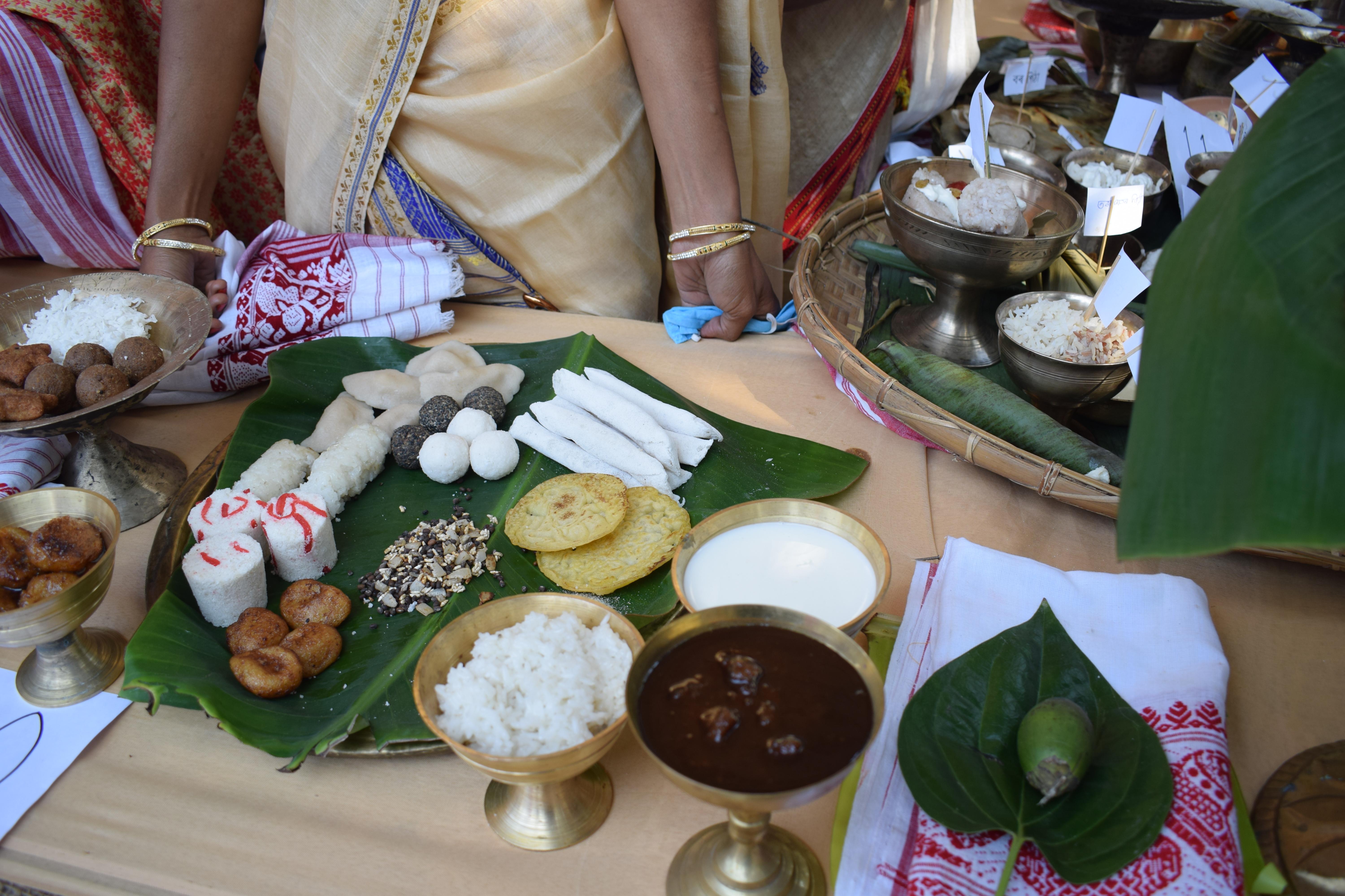 Pitha competition was in progress at Dighalipukhuri park, Guwahati, Assam, India