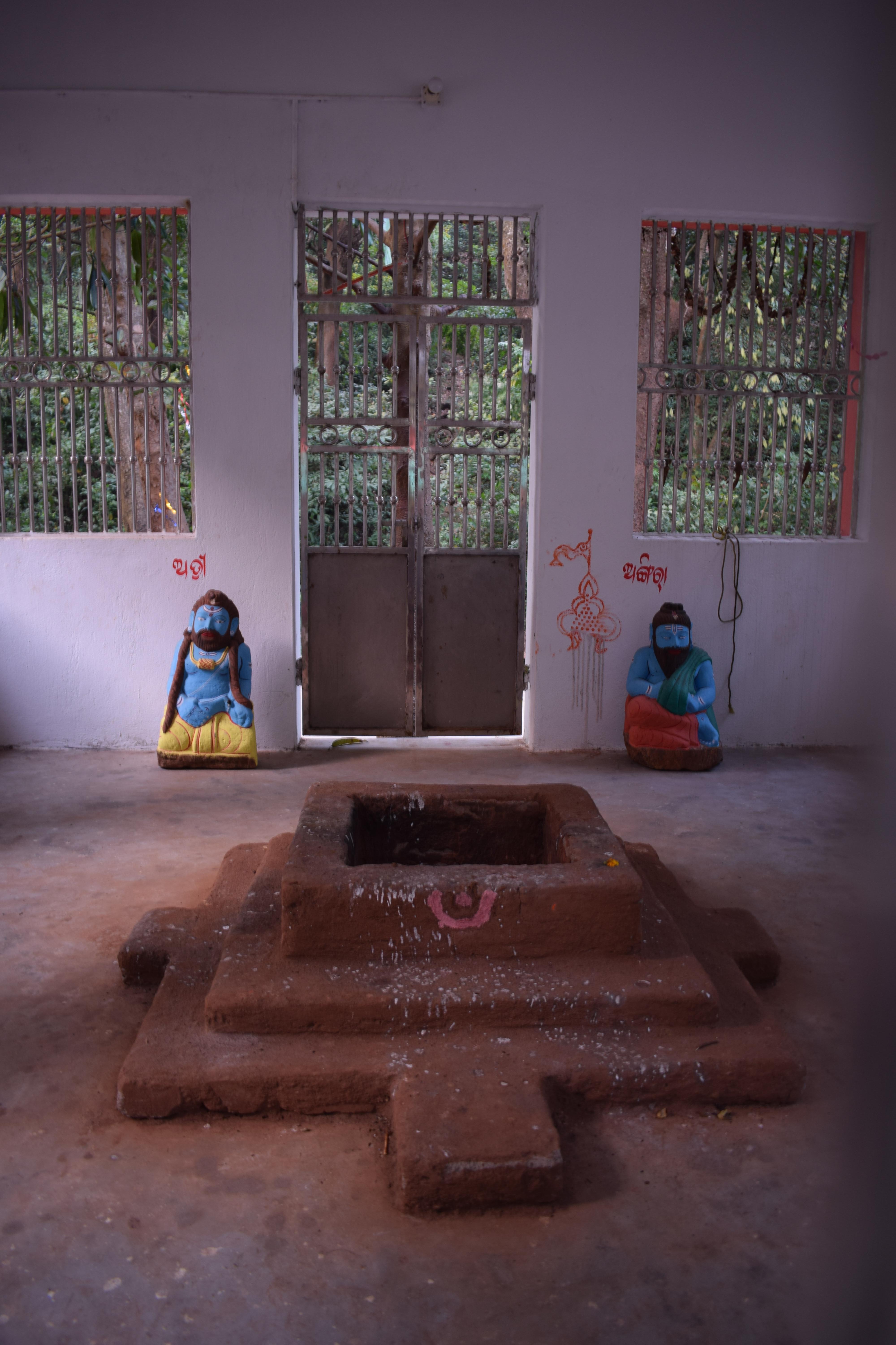 Special havan room with idols of seven rishis at Raghunath Temple complex, Saptajaya, Dhenkanal, Odisha, India