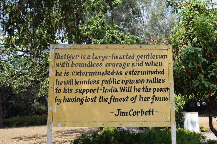 Quote by Jim Corbett on the importance of saving the tiger, Jim Corbett Museum, Kaladungi, Choti Haldwani, Uttarakhand, India