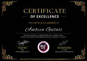 Certificate of participation by Blogaberry Dazzle, season 2, 2024