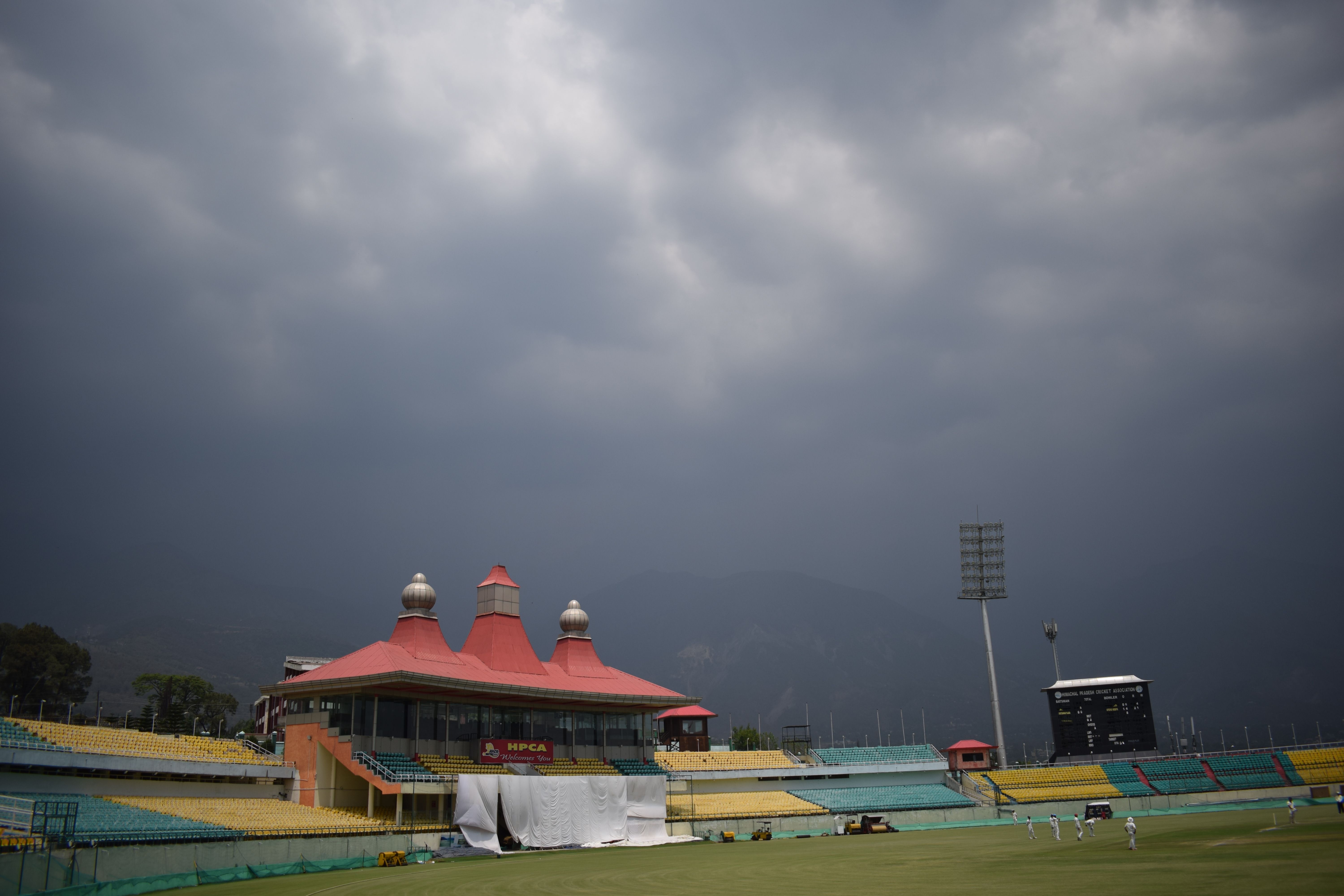 Cricket stadium, Road to Dharamshala, Kangra, Himachal Pradesh, India