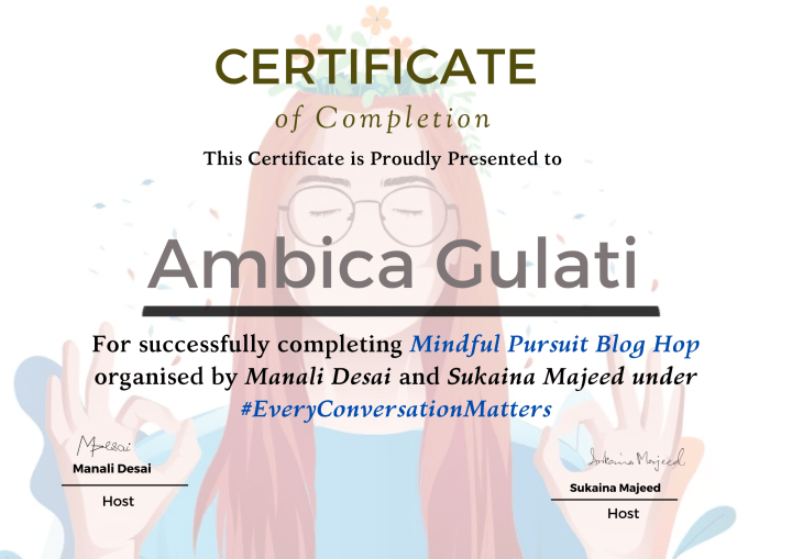 CERTIFICATE FOR 3EVERYCONVERSATIONMATTERS 3MINDFULNESS