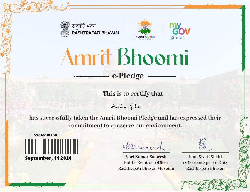 AMRIT BHOOMI PLEDGE