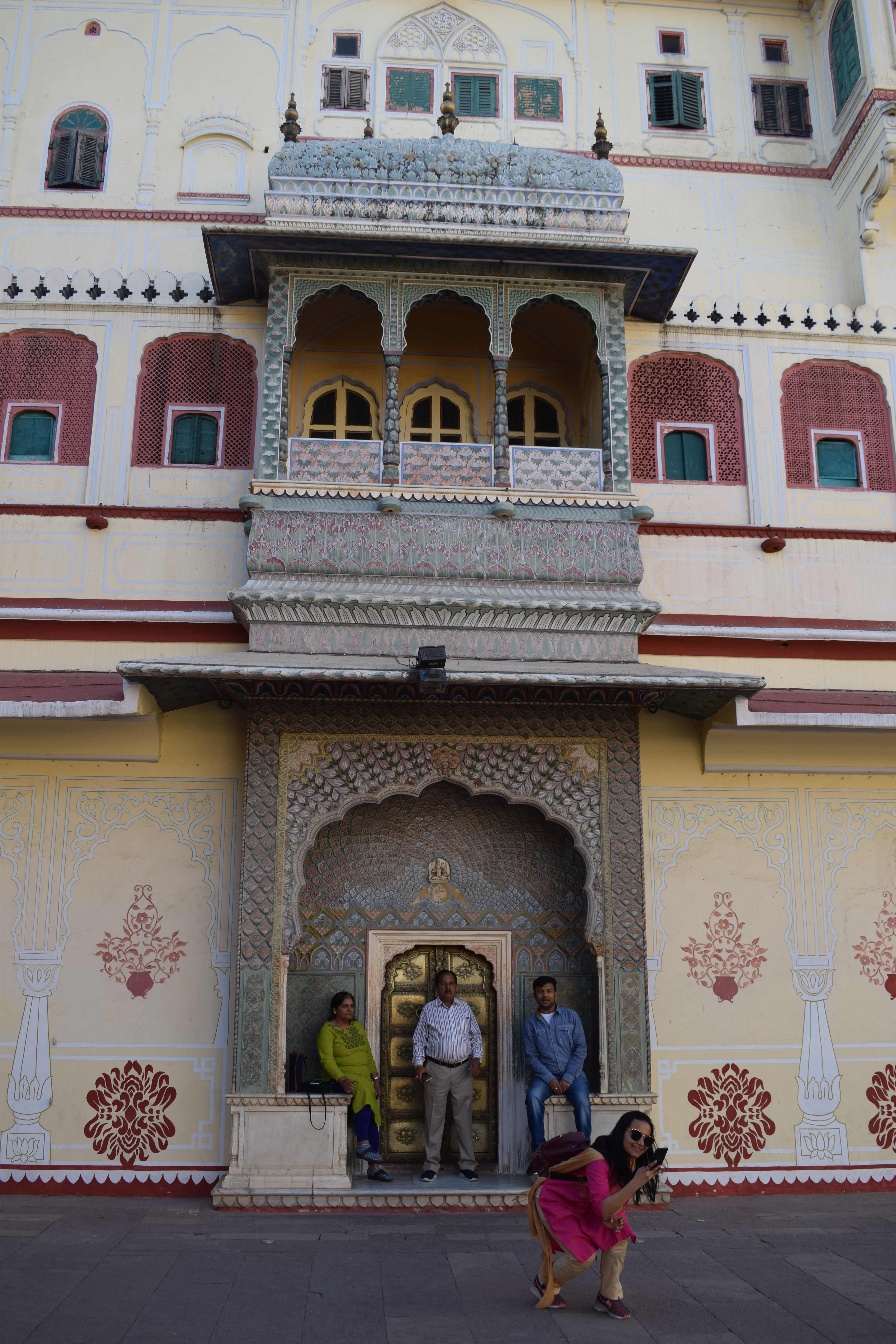 Famous peacock door, City Palace, Jaipur, Rajasthan, India