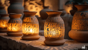 Egyptian terracotta lamps