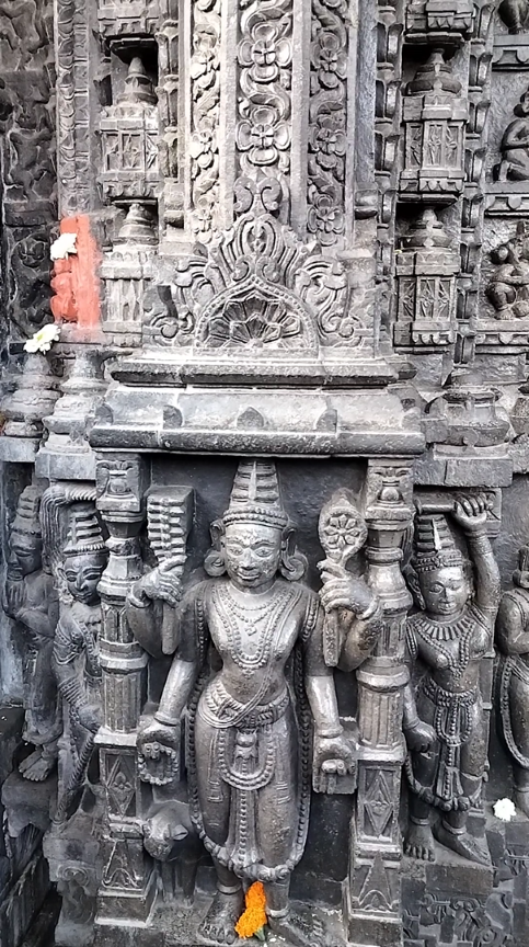 Carved sculptures on Trimbakeshwar Temple, Nashik, Maharashtra, India
