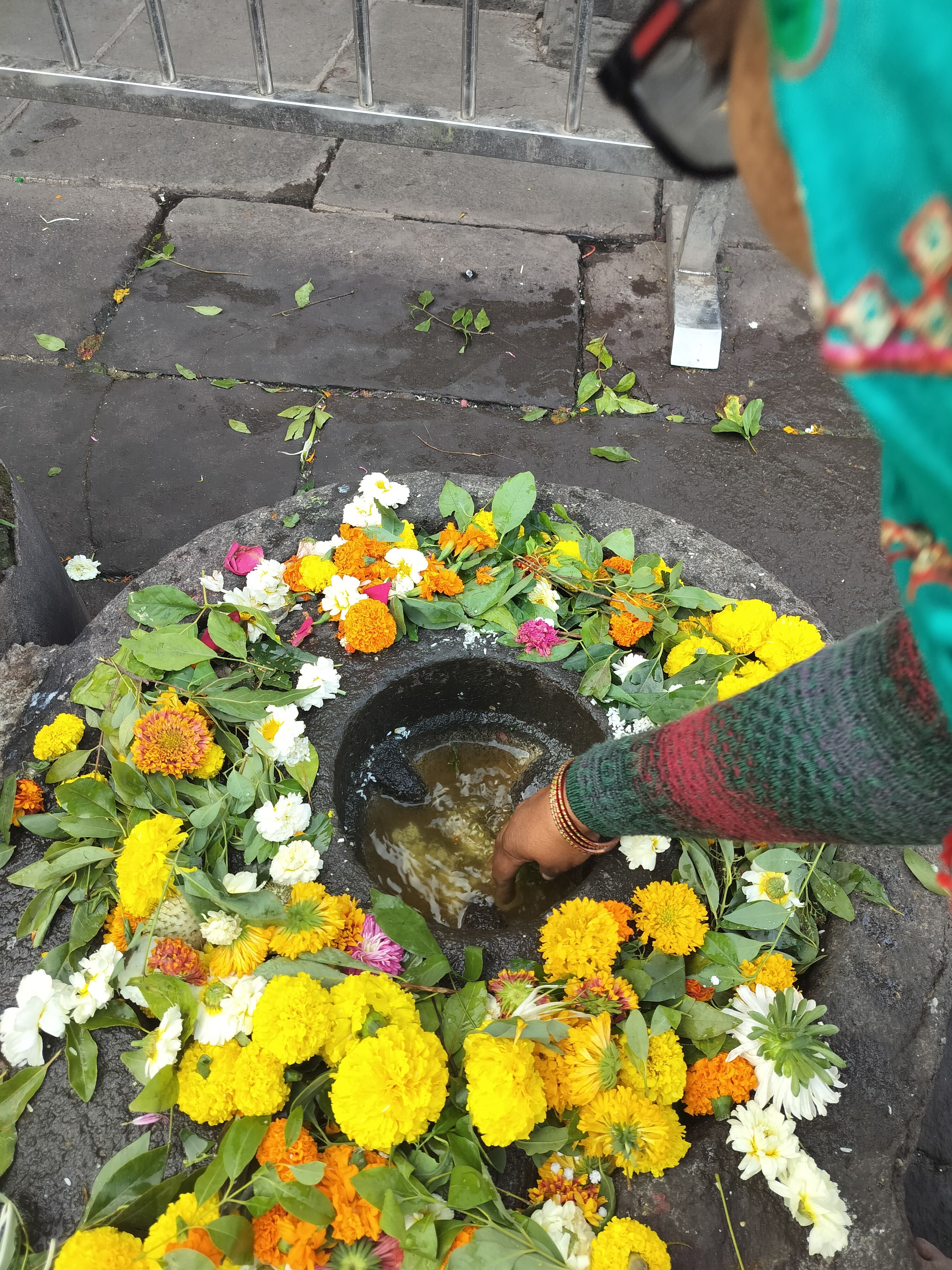 Revered Shivalinga inside Trimbakeshwar premises, Nashik, Maharashtra, India