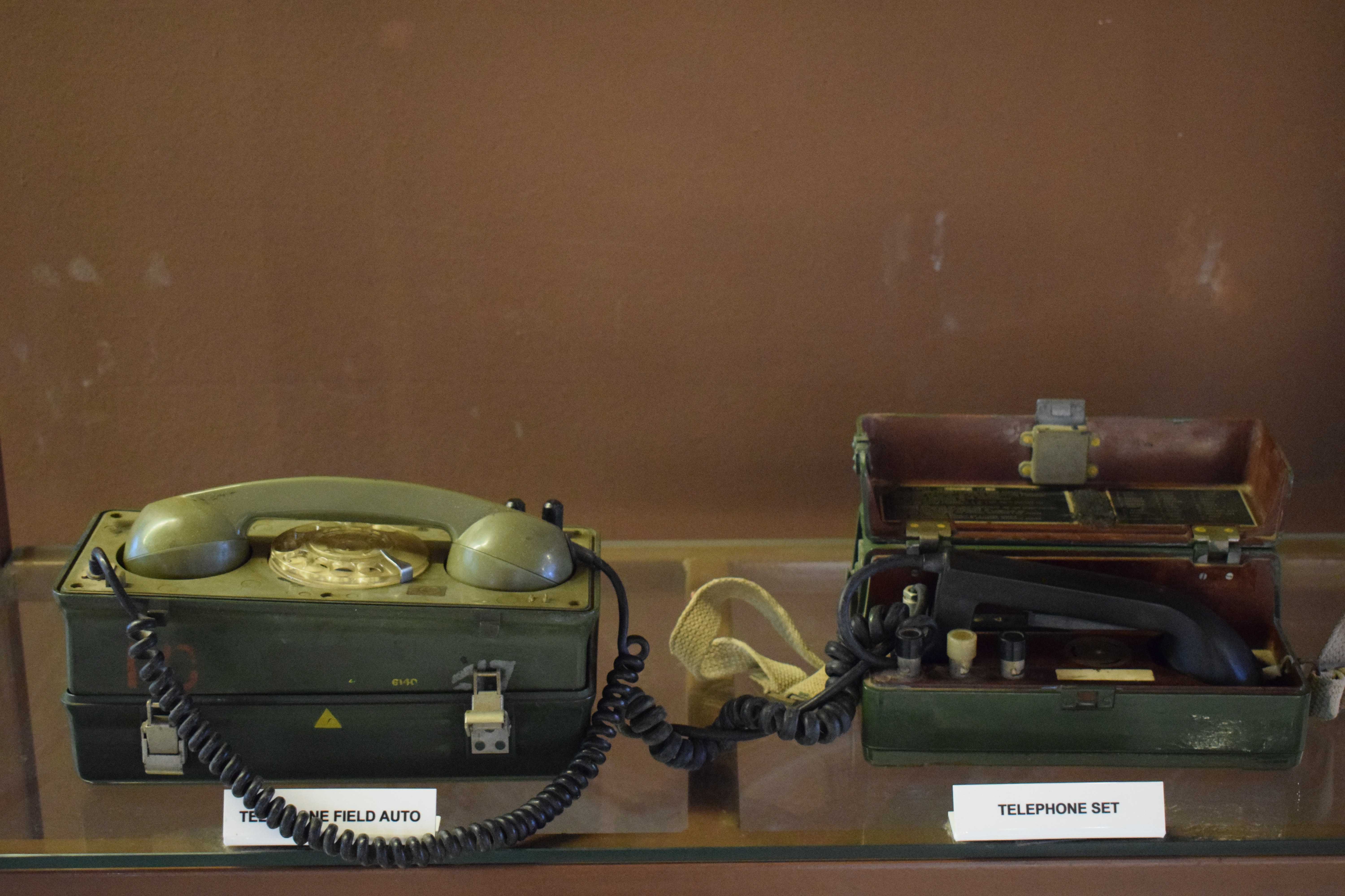 Telephones used in old days, Kumaramangalam Artillery Museum, Nashik, Maharashtra, India