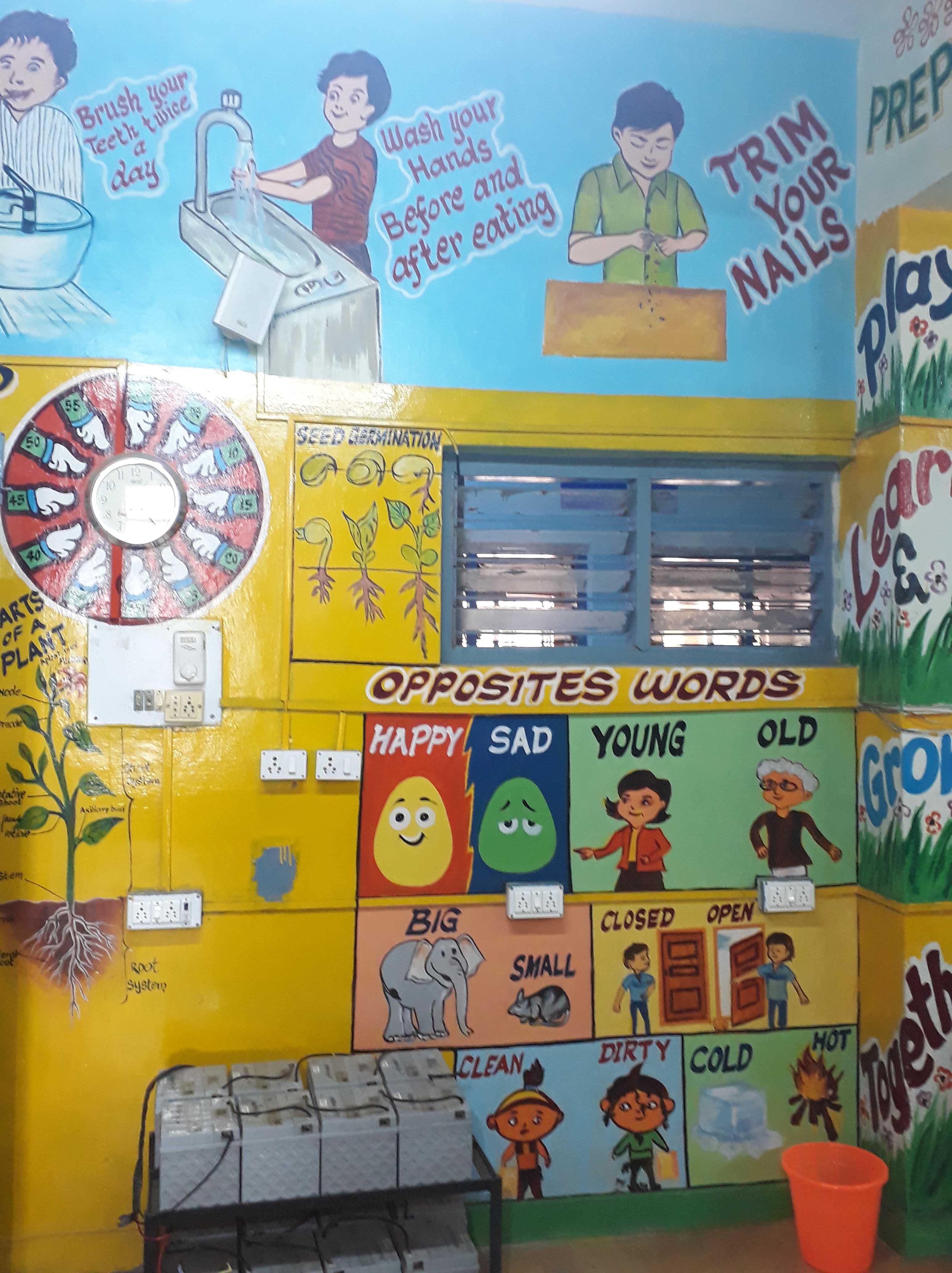 Painted classroom, Kolar District, Karnataka, India