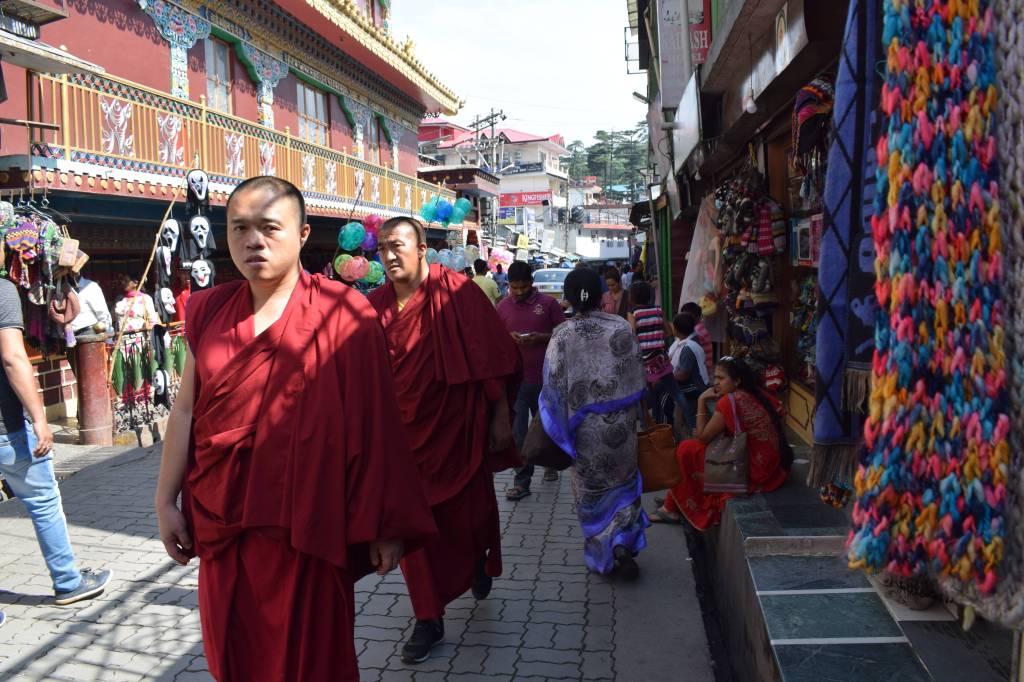 Monks in the market of McLeodganj, Himachal Pradesh, India