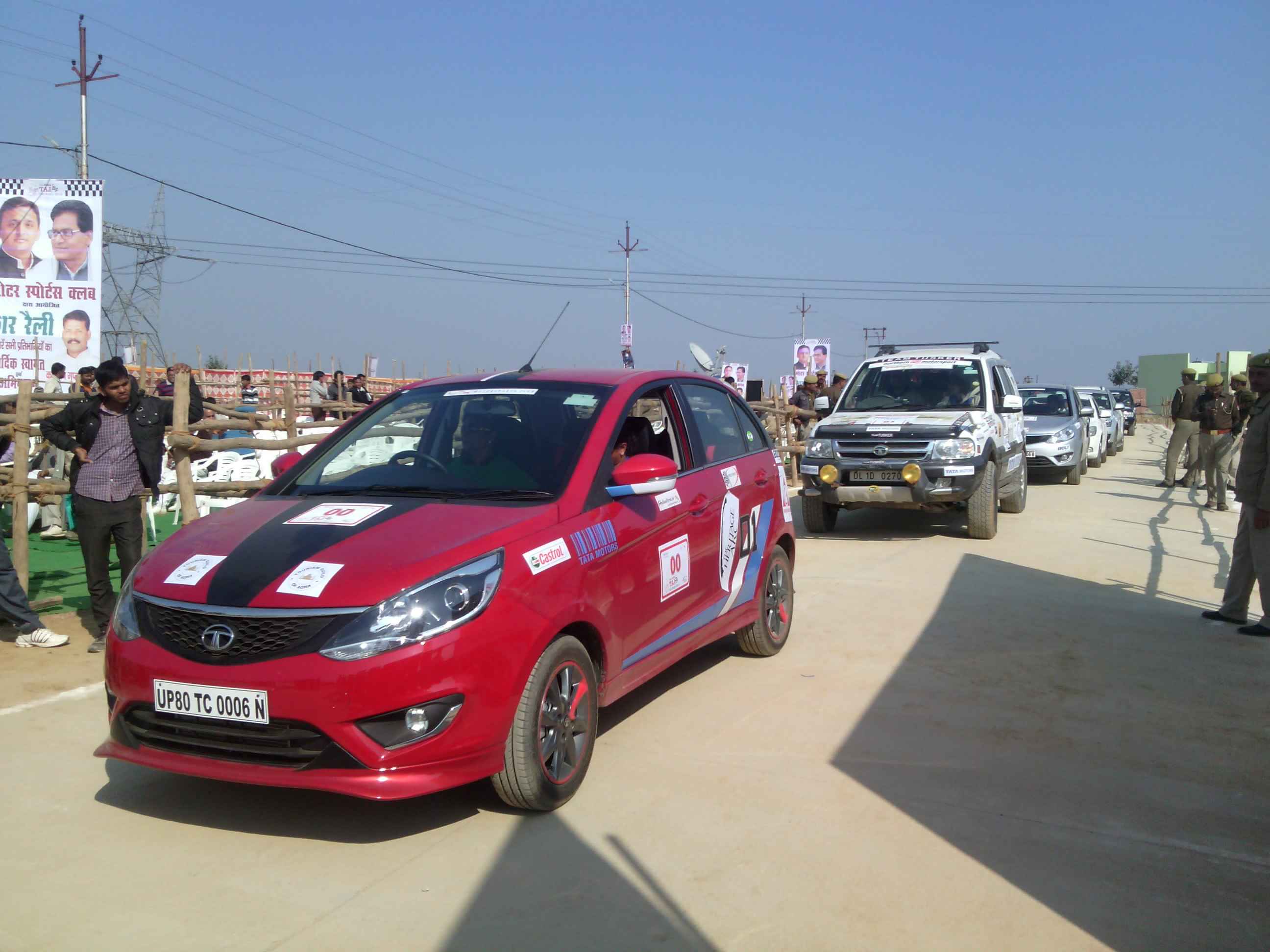 Flagging off the car rally from Etawah Lion Safari point, Uttar Pradesh, India