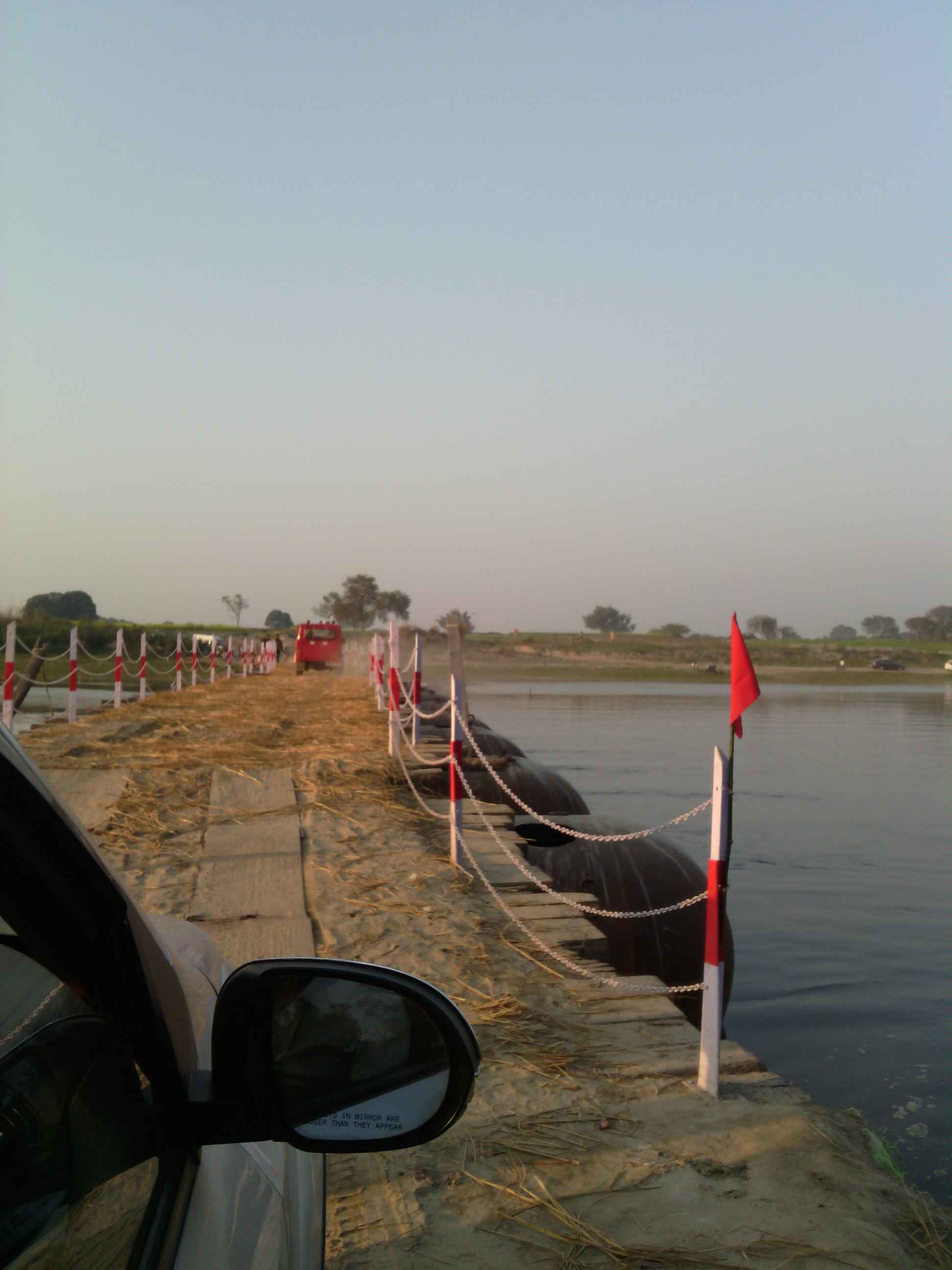 The shaky pontoon bridge, Uttar Pradesh, India