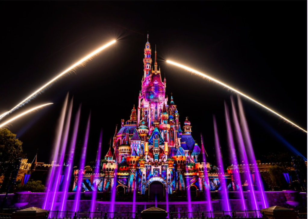Sleeping Castle Illumination, Hong Kong Disneyland, Screenshot from https://www.hongkongdisneyland.com/