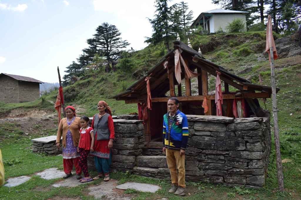 A stone and wood temple, Tirthan, Himachal Pradesh, India