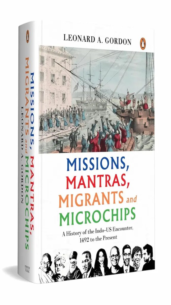 Book cover of Missions, Mantras, Migrants & Microchips by Leonard A. Gordon