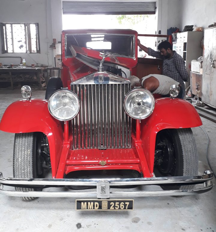 In Sandeep Katari's workshop, Rolls Royce being restored, Delhi, India