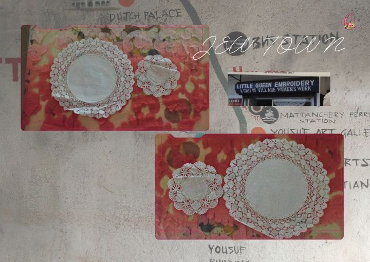 Beautiful handmade lacy table linen from Little Queen Embroidery, Jew Town, Kochi, Kerala, India
